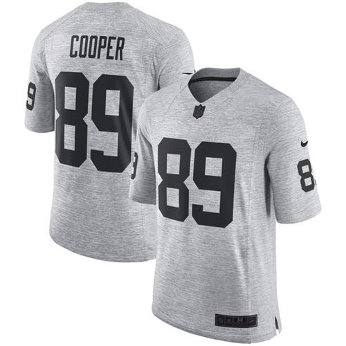 Nike Raiders #89 Amari Cooper Gray Men's Stitched NFL Limited Gridiron Gray II Jersey - Click Image to Close